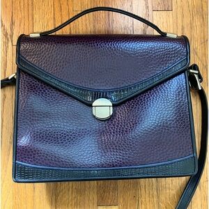 Vintage Purple Leather Crossbody Shoulder Purse